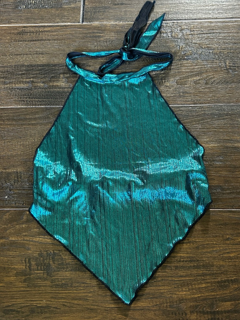 Shimmery Teal Halter Tank Top